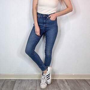 MADEWELL 10" High Rise Skinny Jeans light wash stretch cotton 3091